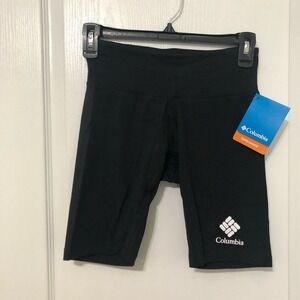 Columbia Trek 1/2 Tight Womens Size XS Black Omni-Shade‎ UPF 50 Biker Shorts NWT